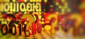 Slightly blurred design colored as the flag of Germany, blurred, question marks and digital binary code background 3d-illustration