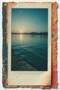 Slightly curled polaroid, taped corners, nostalgic feel, border, surface, curled Royalty Free Stock Photo