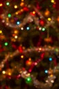 Slightly defocused real vertical Christmas bokeh background