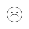 Slightly frowning face emoticon line icon
