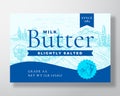 Slightly Salted Milk Butter Dairy Label Template. Abstract Vector Packaging Design Layout. Modern Typography Banner with