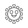 Slightly smiling face emoji line icon