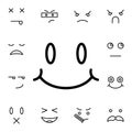 Slightly, smiling, face flat vector icon in emotions pack