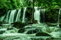 Waterfall and water stream with tree Royalty Free Stock Photo