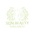 slim beauty woman. nutrition. diet. organic logo Ideas. Inspiration logo design. Template Vector Illustration. Isolated On White Royalty Free Stock Photo