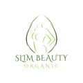 slim beauty woman. nutrition. diet. organic logo Ideas. Inspiration logo design. Template Vector Illustration. Isolated On White Royalty Free Stock Photo