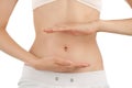 Slim Body of Young Woman with Perfect Work of Intestinal Motility