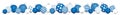 Horizontal Banner Twenty Seven Christmas Baubles Pattern Blue And White