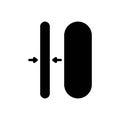 Black solid icon for Slim, thin and tall