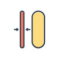 Color illustration icon for Slim, thin and tall