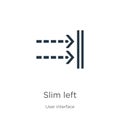 Slim left icon vector. Trendy flat slim left icon from user interface collection isolated on white background. Vector illustration Royalty Free Stock Photo