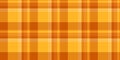 Slim plaid seamless textile, trousers tartan check background. Repeatable patterns pattern vector texture fabric in amber and