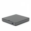 A slim, rectangular external CD or DVD drive with a smooth black finish. It features a Royalty Free Stock Photo
