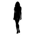 Slim woman catwalk vector silhouette Royalty Free Stock Photo
