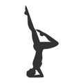 Slim sportive young woman doing yoga fitness exercises. Healthy lifestyle. Vector silhouette illustrations design Royalty Free Stock Photo