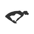 Slim sportive young woman doing yoga fitness exercises. Healthy lifestyle. Vector silhouette illustrations design Royalty Free Stock Photo