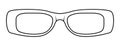 Slim Square frame glasses fashion accessory illustration. Sunglass front view for Men, women, unisex silhouette style