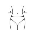 Slim waist body, line icon. Loss weight, control losing fat. Measure waistline sign. Vector Royalty Free Stock Photo