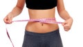 Slim woman tape measure Royalty Free Stock Photo