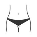 Slim woman waist glyph icon