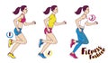 slim and young running women