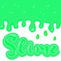 Slime colourful glossy dripping stains vector illustration.