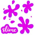 Slime colourful glossy dripping stains vector illustration