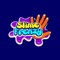 Slime Frenzy Logo Concept, Fun Liquid PLaying Logo Design Template