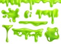 Slime green. Purulent blots slimy, goo splashes and mucus smudges. Bright toxic shiny liquid, spot of poison dribble