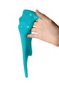 Slime elastic and viscous on child`s hand