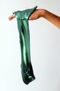 Slime elastic and viscous on child`s hand