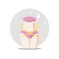 Slimming Belly with Measuring Tape isolated illustration. Slimming Belly flat icon white background. woman body clipart