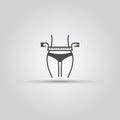 Slimming belly with measuring tape vector icon