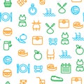 Slimming Signs Thin Line Icon Seamless Pattern Background. Vector