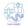 Slimming, weight loss concept icon. Vegetarian nutrition benefits idea thin line illustration. Calories burn, healthy