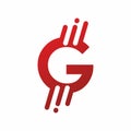 Slince G letter red color for company logo