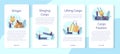 Slinger mobile application banner set. Professional workers Royalty Free Stock Photo