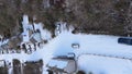 Slingering car on icy road during the winter