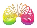 Slinky, Rainbow Plastic Helix Spring Toy, Colored Outline Illustration Royalty Free Stock Photo