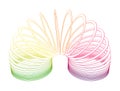 Slinky, Rainbow Plastic Helix Spring Toy, Outline Illustration