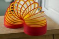 Slinky toy. Plastic colorful toys Royalty Free Stock Photo