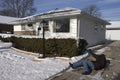 Slip, Fall on Icy Sidewalk, Home Accident Royalty Free Stock Photo