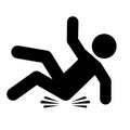 Slip and fall vector icon Royalty Free Stock Photo