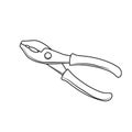 Slip joint plier clipart vector black outline drawing