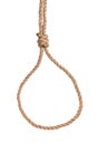 slip noose with scaffold knot tied on jute rope Royalty Free Stock Photo