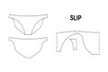 Slip panties for girl. Underwear vector pattern for tailor.