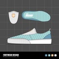 Classic flat skate shoes design template