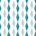 Slipped Argyle, rows of blue green triangles slightly off register, playful fun play on traditional argyle style, vector