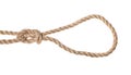 slipped figure-eight noose knot tied on jute rope
