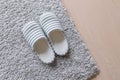 Slipper on carpet Royalty Free Stock Photo